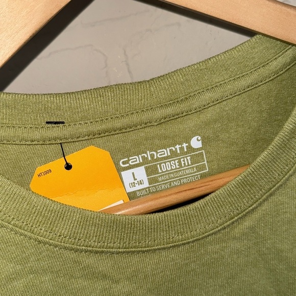 Carhartt Olive Green Long Sleeve Shirt women’s large NEW - Picture 2 of 5